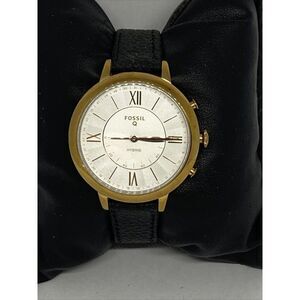 Fossil FTW5018 Women's Black Leather White Analog Dial Hybrid Smartwatch XX802